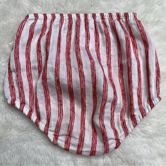 Pili Carrera Baby's Sleeveless Striped Pleated Red Dress & Brief Set Sz 12Months - Picture 8 of 14